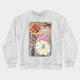 Autumn Picnic with Pumpkin and Waffle Crewneck Sweatshirt